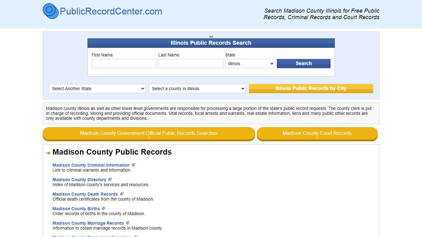 Madison County Illinois Free Public Records - Court ...