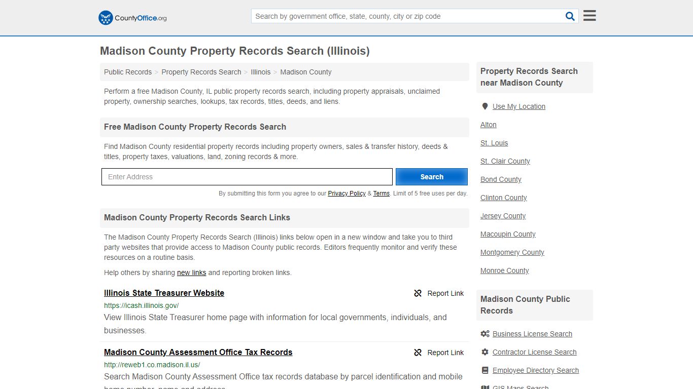 Property Records Search - Madison County, IL (Assessments ...